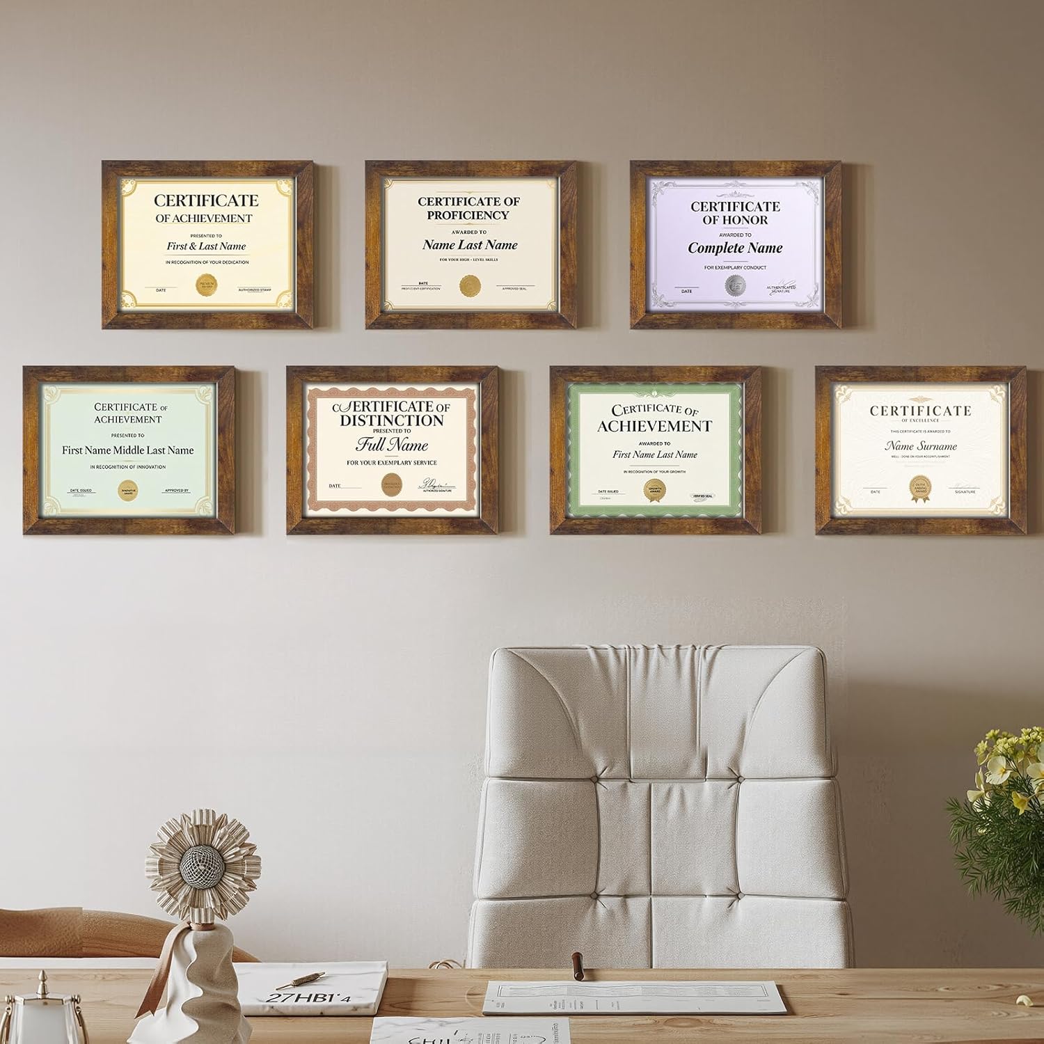 Certifications wall at Dr.Ajay Deboor